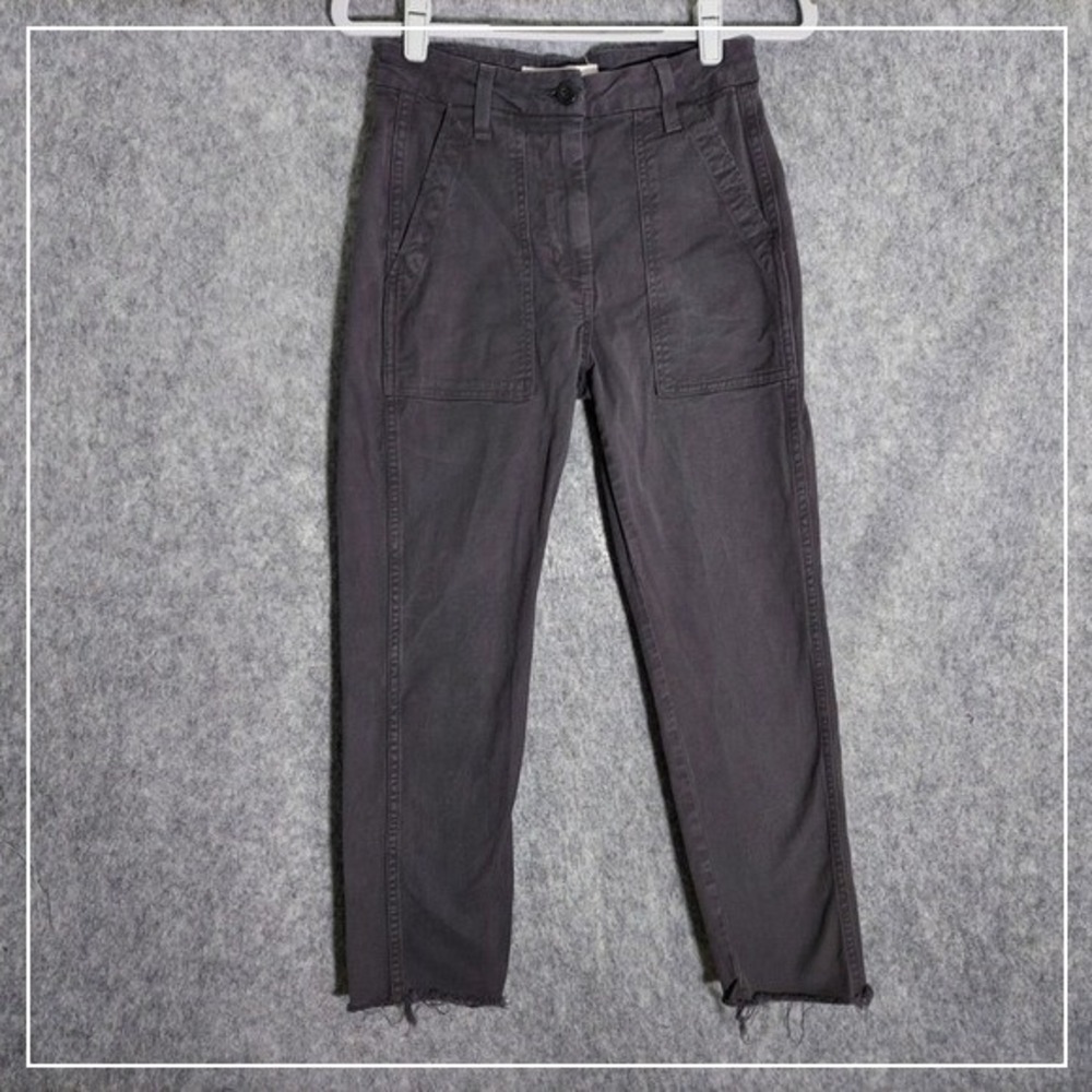 Amo Jeans 24 Easy Army‎ Trouser  Stonewash Cargo Pockets Straight Cutoff Grunge